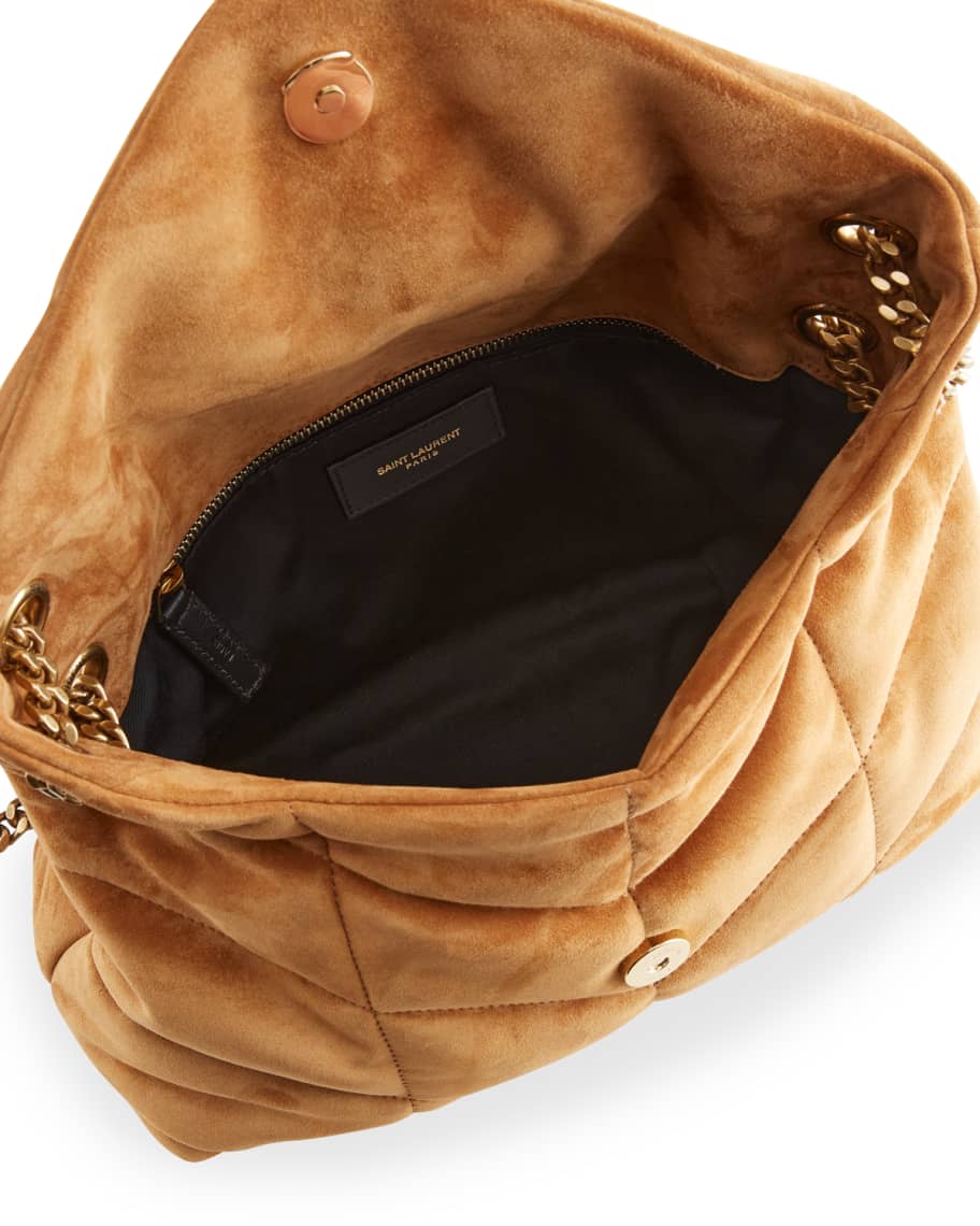 Saint Laurent LouLou YSL Small Puffer Suede Shoulder Bag Neiman Marcus