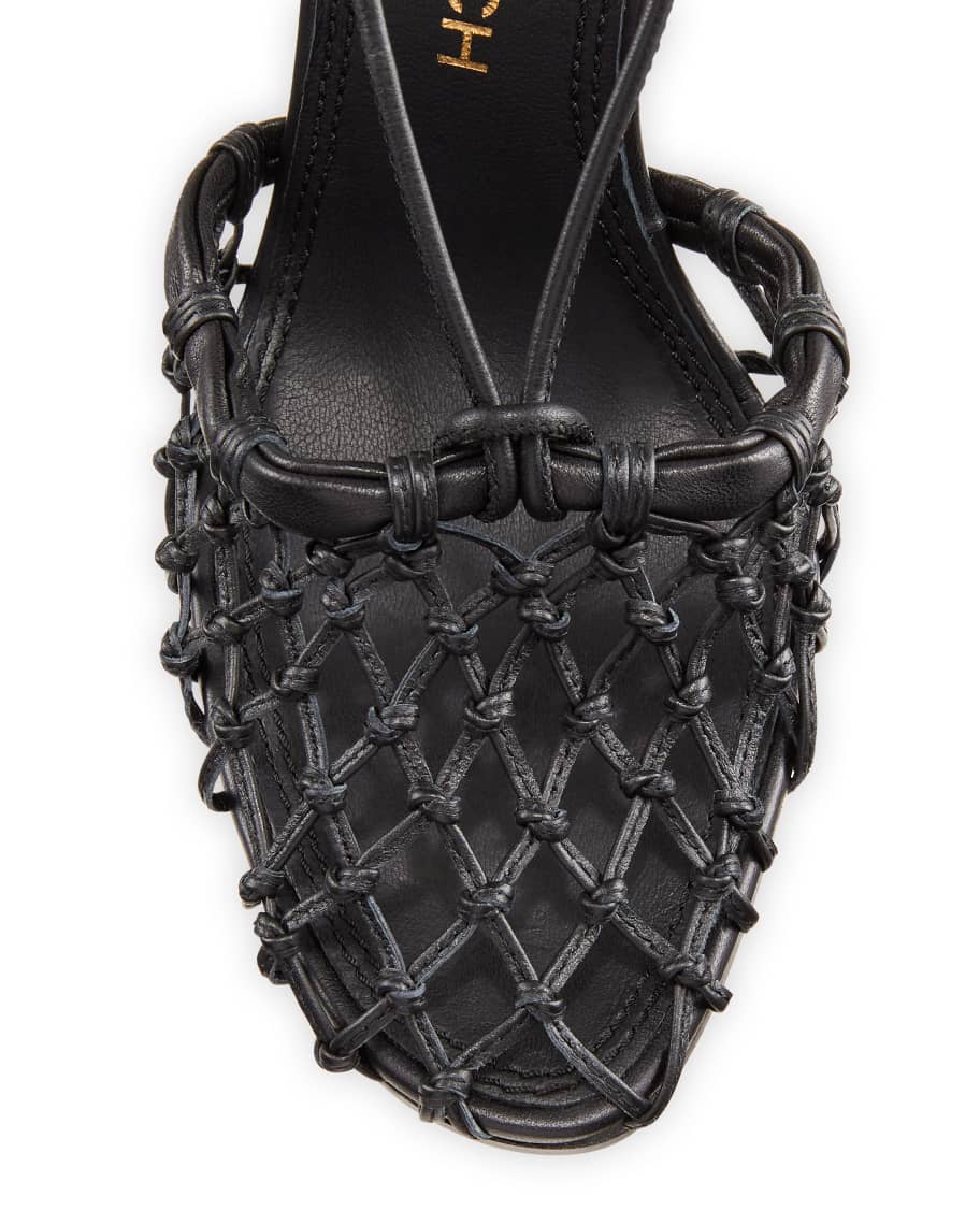 Tory Burch 110mm Woven Net Ankle Tie Pumps Neiman Marcus