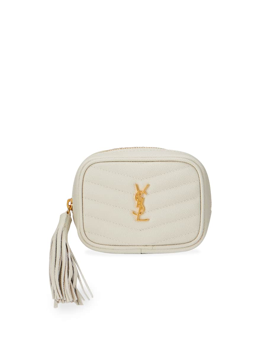 Saint Laurent Monogram Nano Lou YSL Grain de Poudre Key Pouch on Chain Belt  Bag