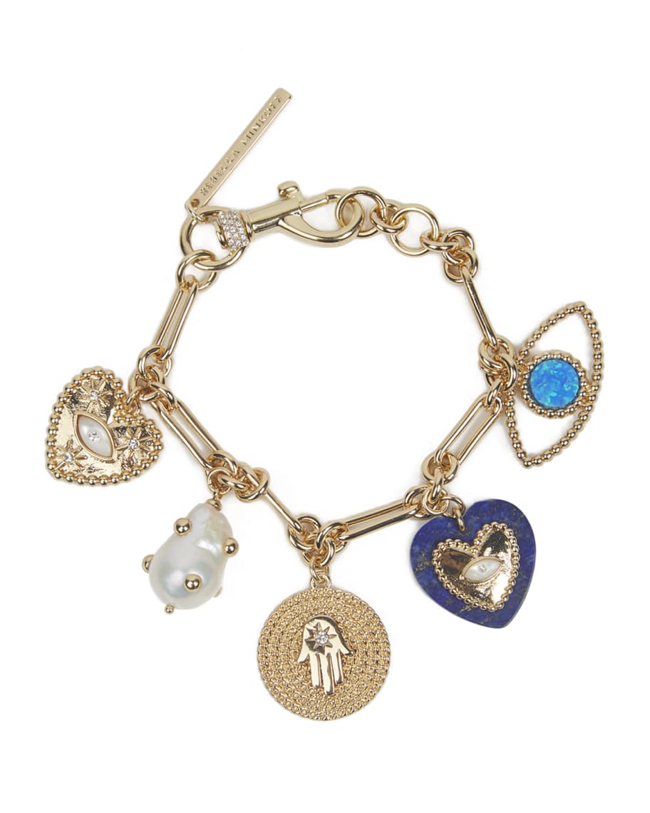 18K Yellow Gold Audrey Link Charm Bracelet