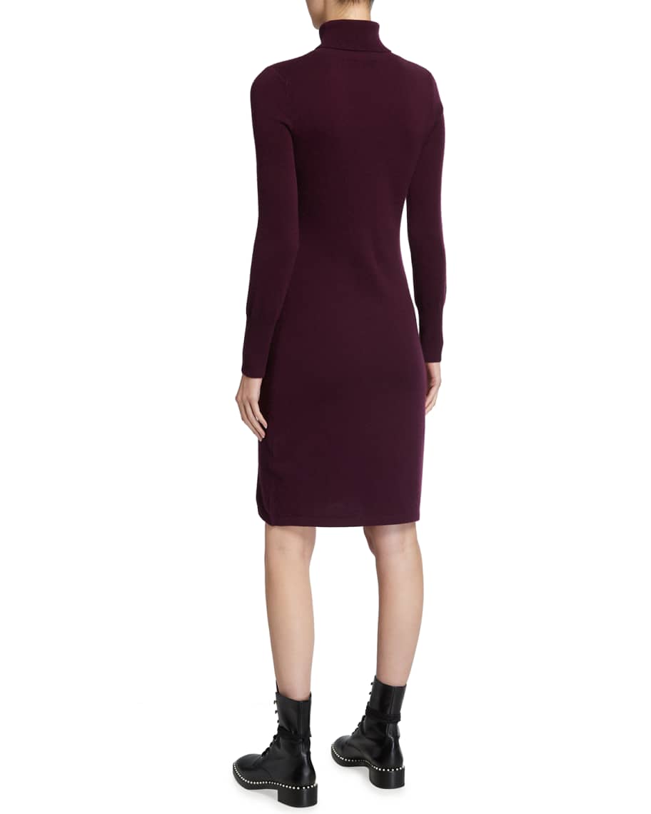 Image 2 of 2: Cashmere Long-Sleeve Turtleneck Dress