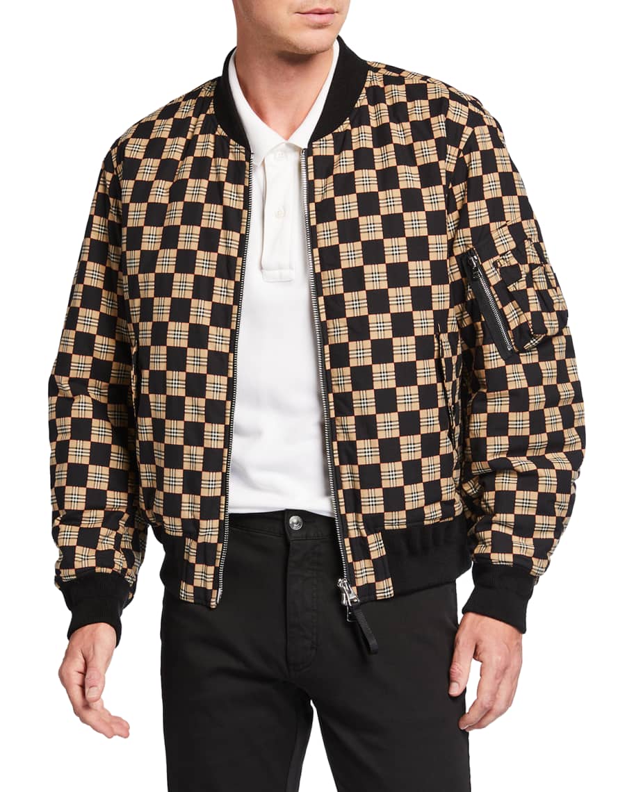 Checkerboard bomber jacket shop