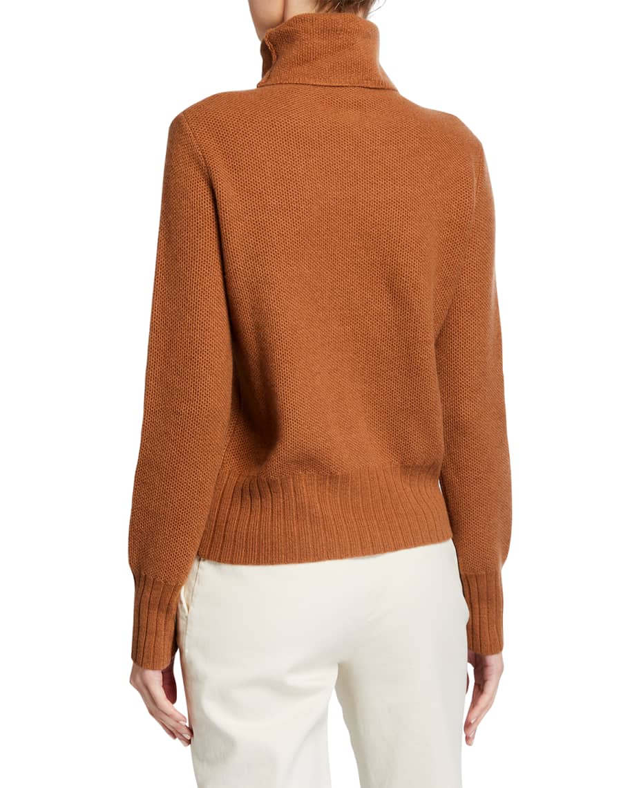 Neiman Marcus Cashmere Collection Cashmere Honeycomb Turtleneck Sweater ...