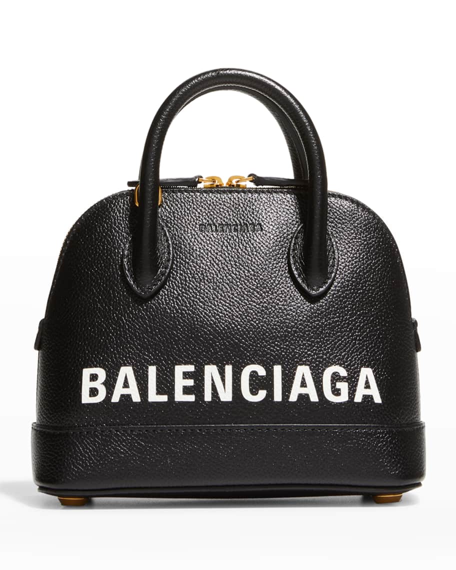 Balenciaga Ville XXS Logo Pebbled Leather Top-Handle Bag