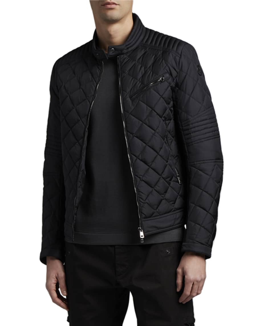 Moncler Men's Breitman Quilted Moto Jacket | Neiman Marcus