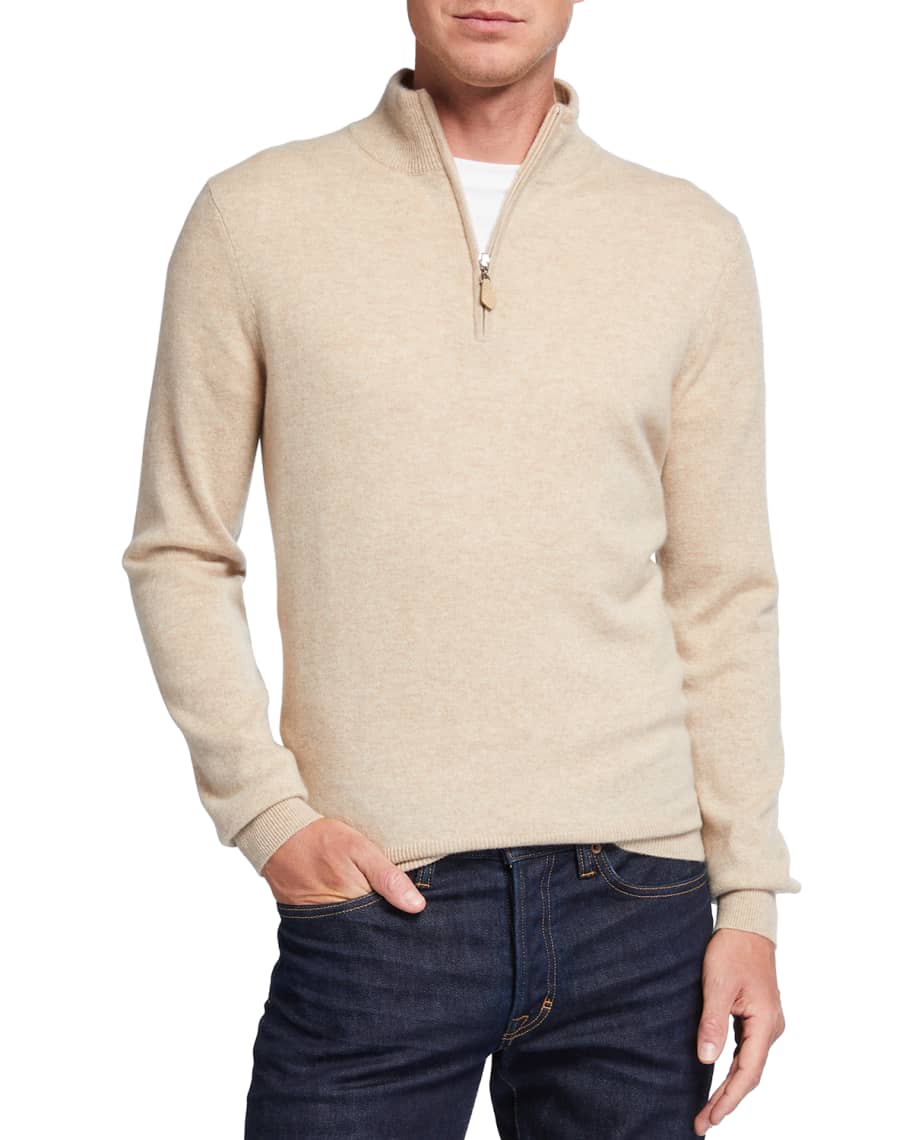 Neiman Marcus Men's Cloud Cashmere Quarter-Zip Sweater | Neiman Marcus