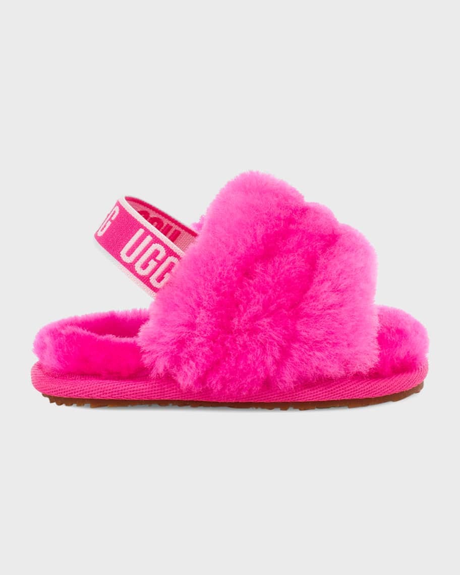 UGG Girl s Fluff Yeah Shearling Slides Baby Kids Neiman Marcus