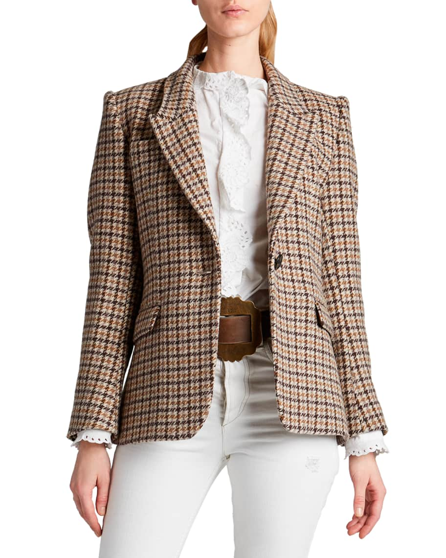 Etoile Isabel Marant Kerstin Houndstooth Wool Blazer | Neiman Marcus