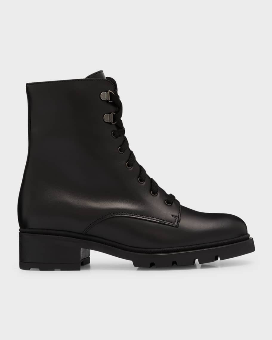 La Canadienne Sabel Matte Leather Combat Waterproof Boots | Neiman Marcus