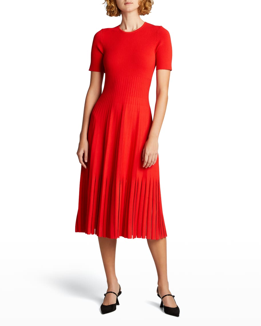 Jason Wu Collection Knit Sheer Godet Midi Dress | Neiman Marcus