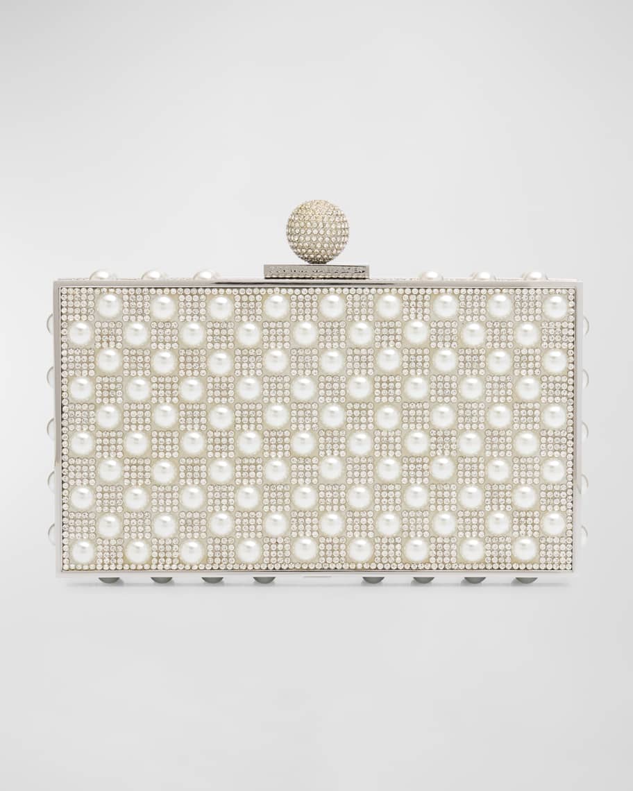 Sophia Webster Clara Crystal Embellished Box Clutch Bag | Neiman Marcus