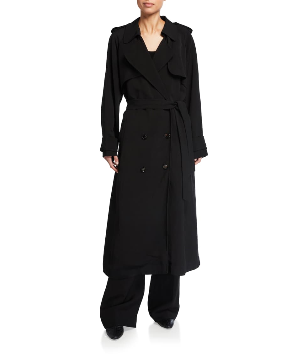 Co Long Linen Trench Coat Neiman Marcus
