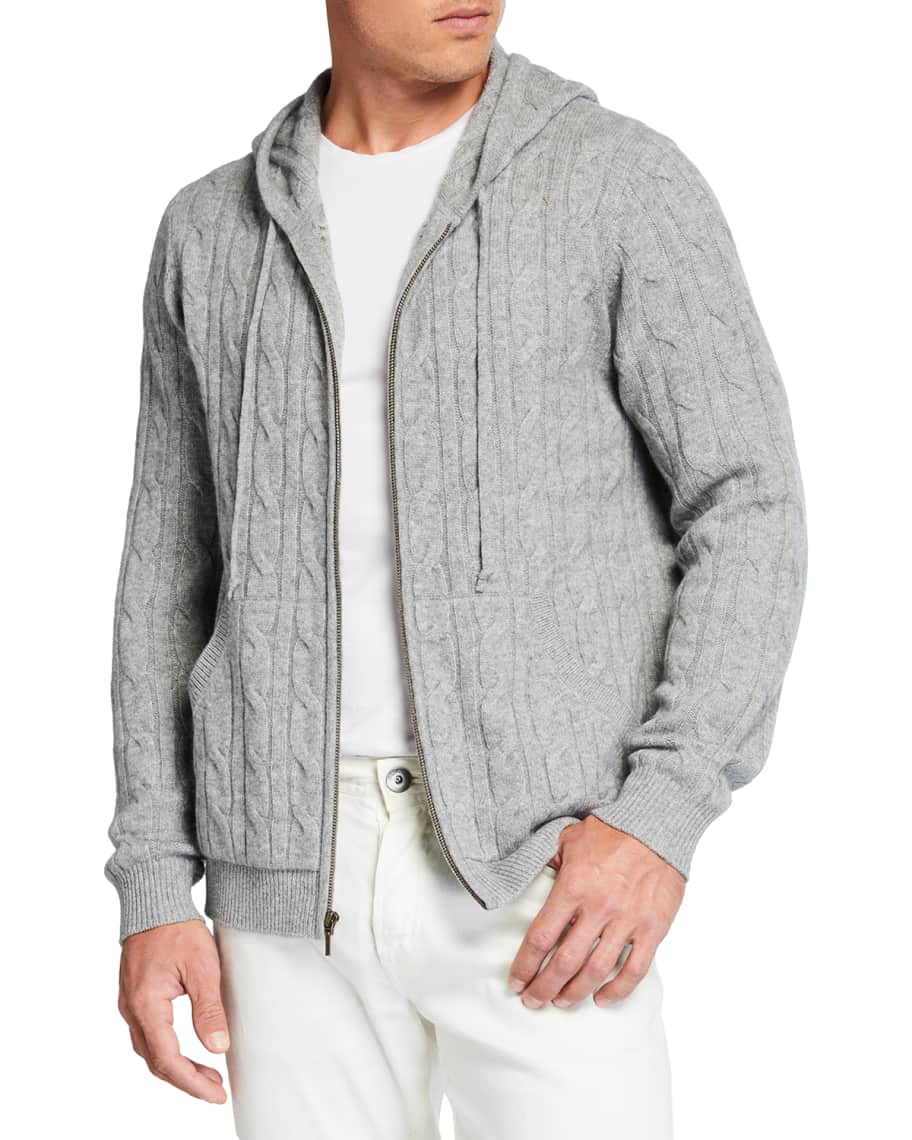 Knitted zip hoodie mens clearance