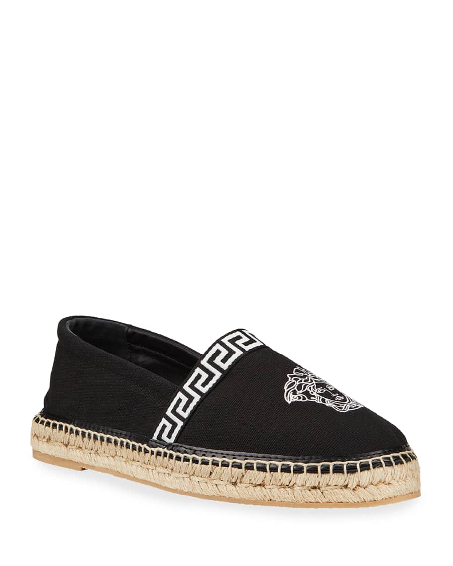 VERSACE♪セール♪ESPADRILLES 37 NEW $550 VERSACE Pink Yellow BAROCCO FLORAL LOGO