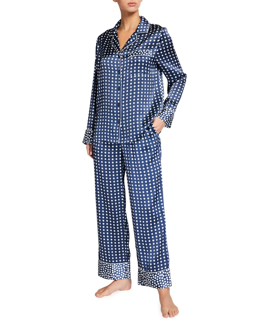 Neiman Marcus Polka Dot Silk Pajama Set | Neiman Marcus