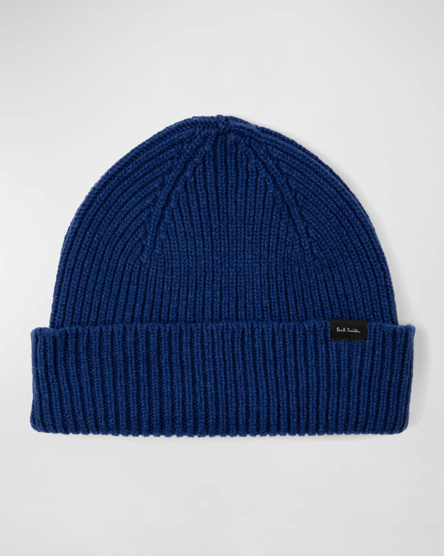 Paul Smith Men's Ribbed Cashmere-Wool Beanie Hat | Neiman Marcus