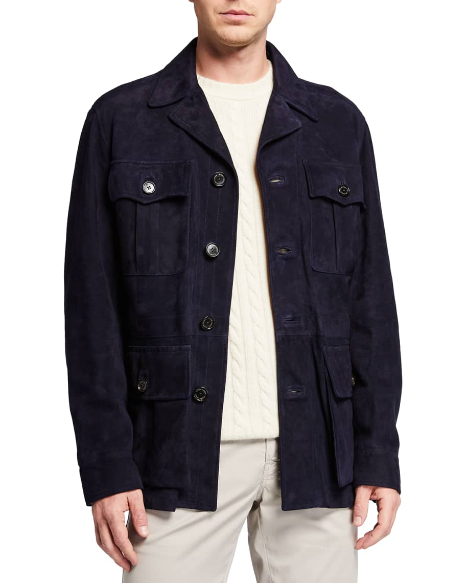 Ralph lauren suede safari jacket sales