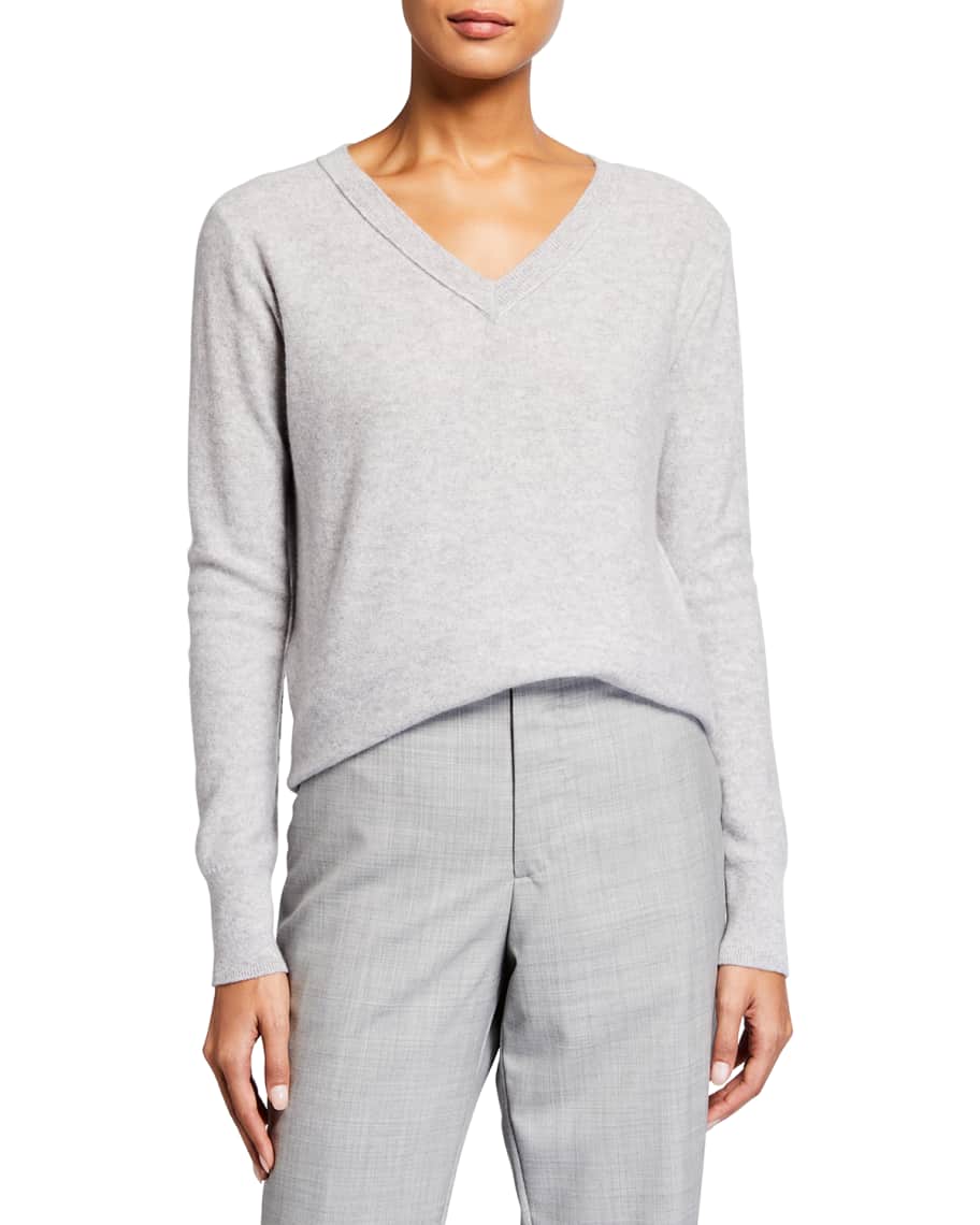 Neiman Marcus Cashmere Collection Cashmere Modern V-Neck Sweater ...