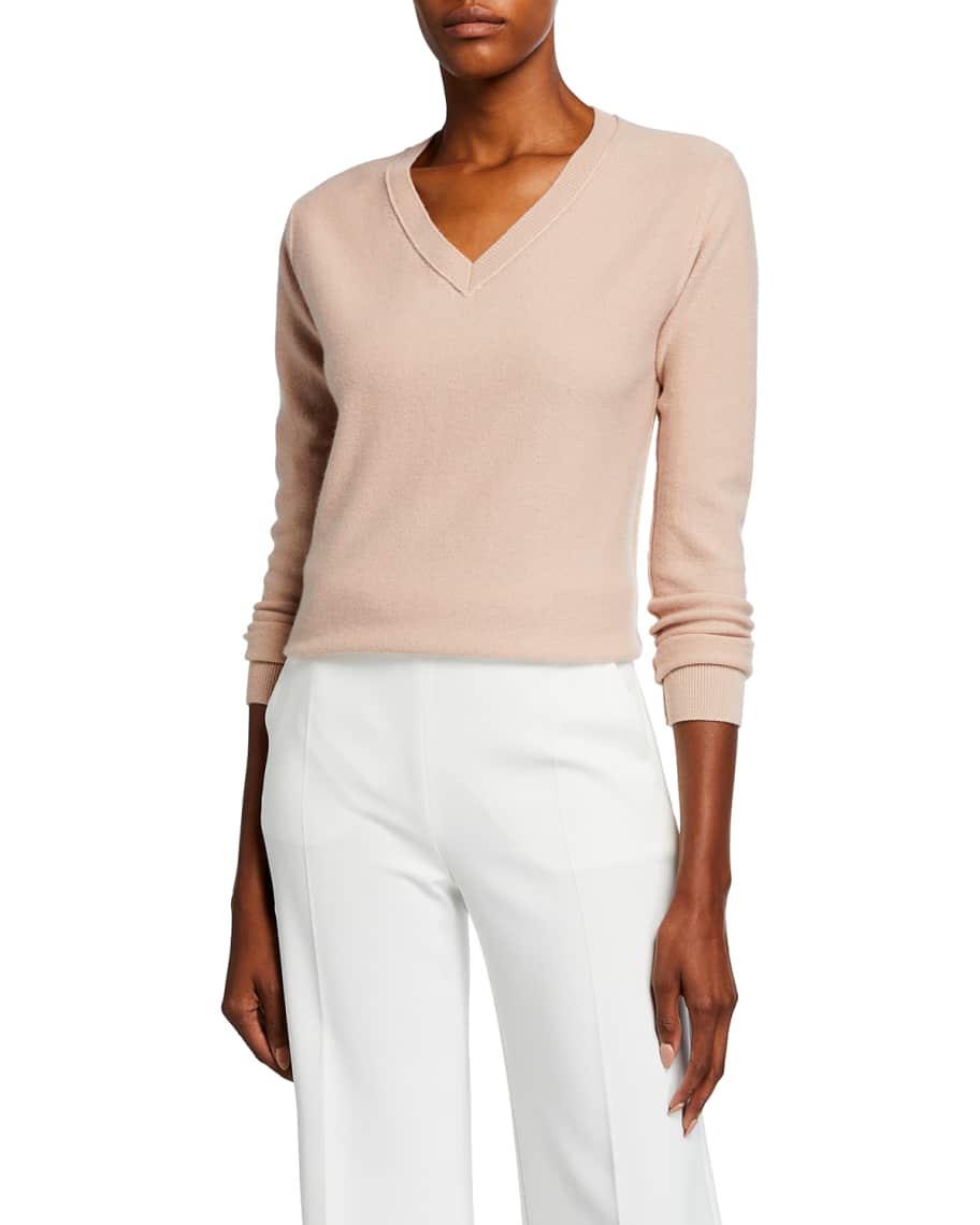 Neiman Marcus Cashmere Collection Cashmere Modern V-Neck Sweater ...