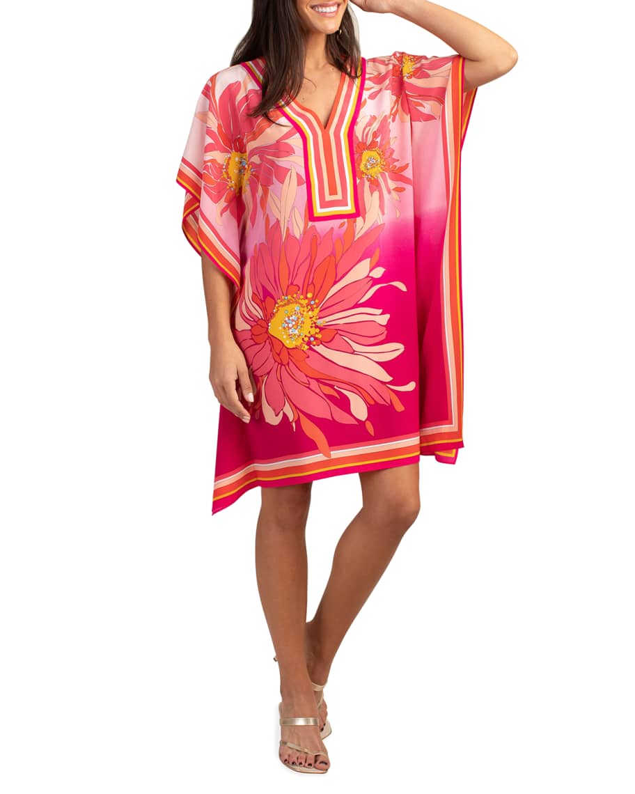 Trina Turk Theodora Floral Printed Silk Dress Neiman Marcus