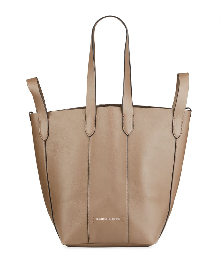 Karl Lagerfeld-Wine Pebble Leather Tote Bag