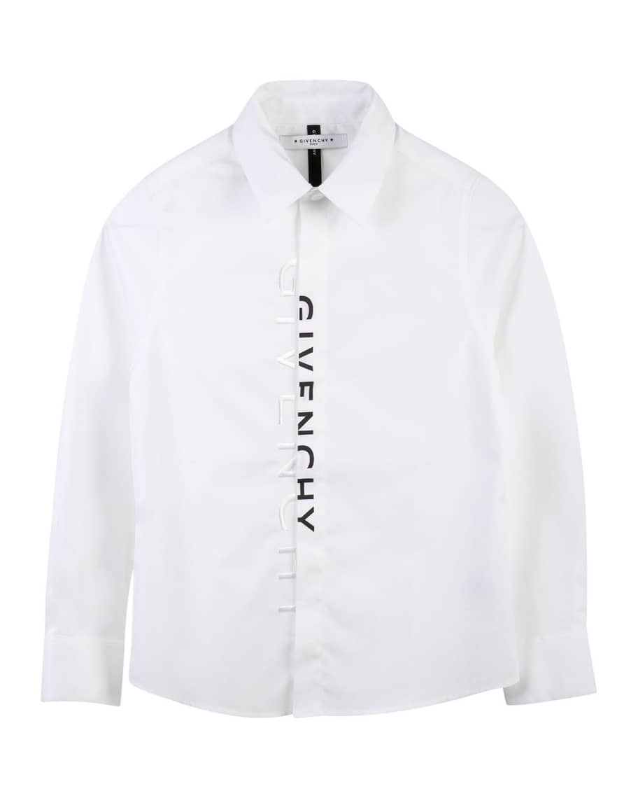 Givenchy Boy s Dress Shirt with Logo Down Button Placket Size 12
