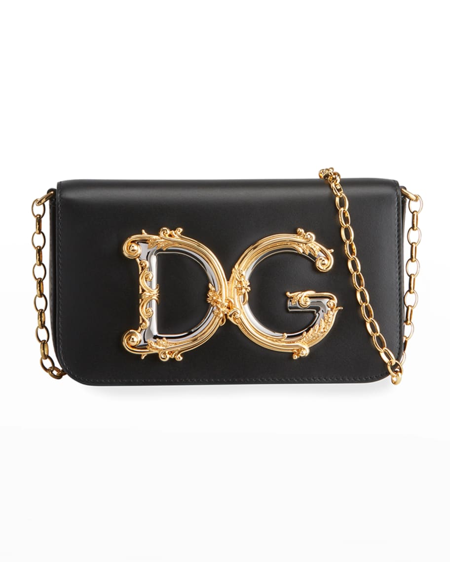 Dolce&Gabbana DG Logo Leather Crossbody Bag | Neiman Marcus