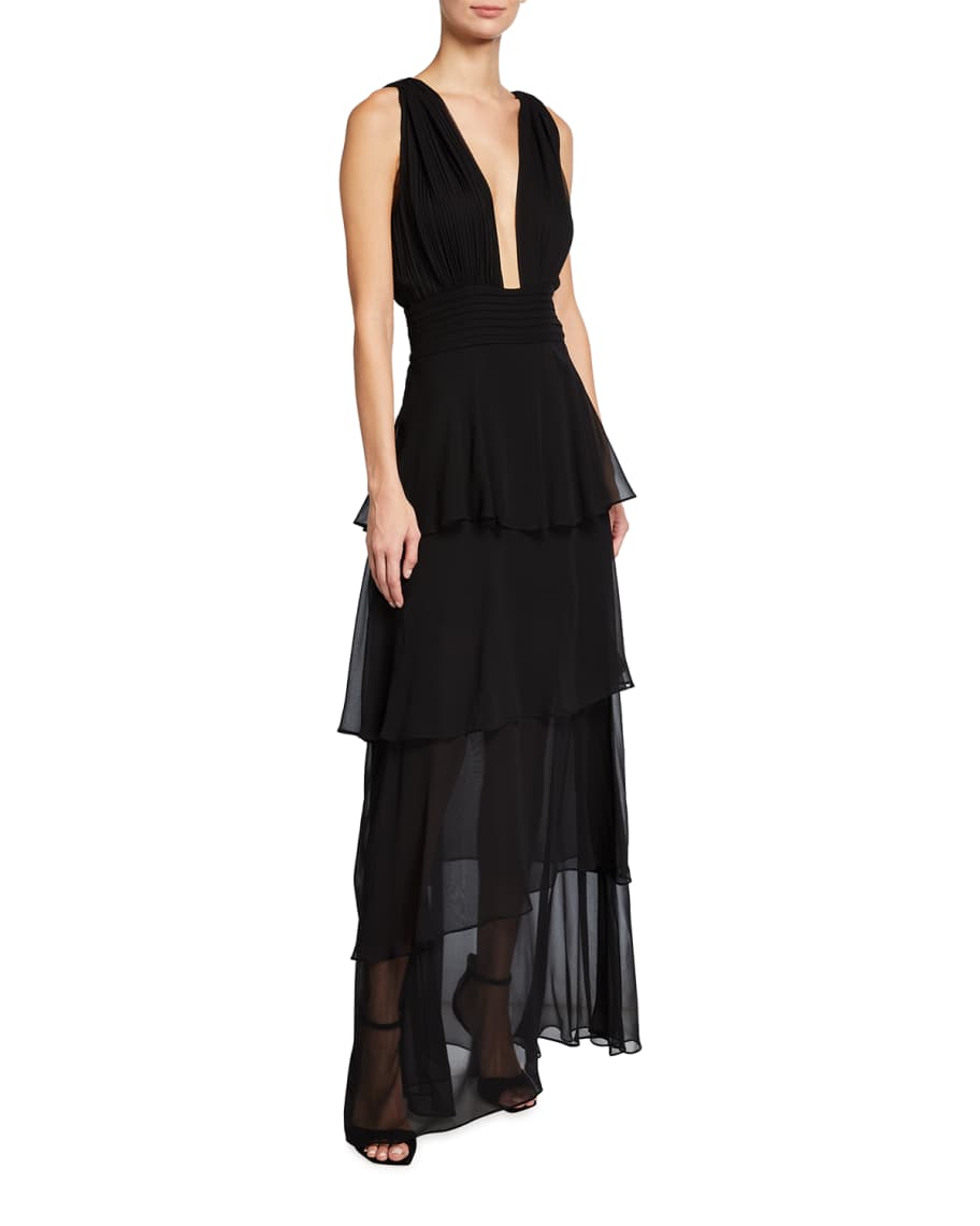 Retrofete Eloise Tiered Chiffon Cocktail Dress | Neiman Marcus