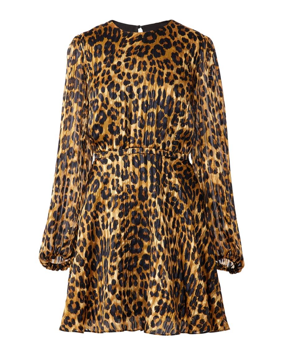 Milly Elma Cheetah-Print Burnout Dress | Neiman Marcus