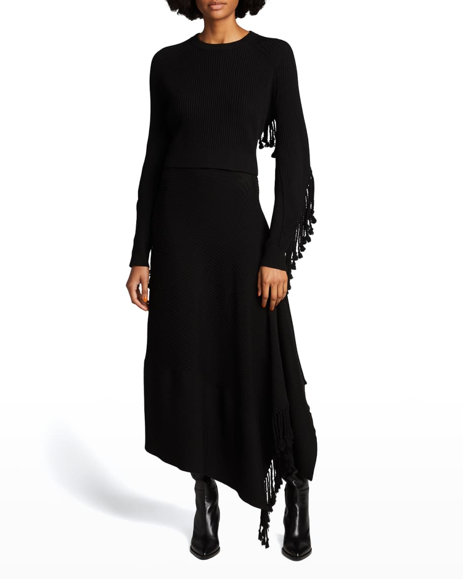 Jonathan Simkhai Hannah Draped Fringe Short Top Neiman Marcus