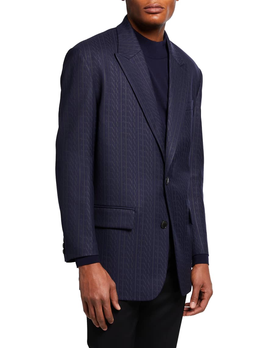 Valentino Men's VLTN Jacquard Suit Jacket | Neiman Marcus