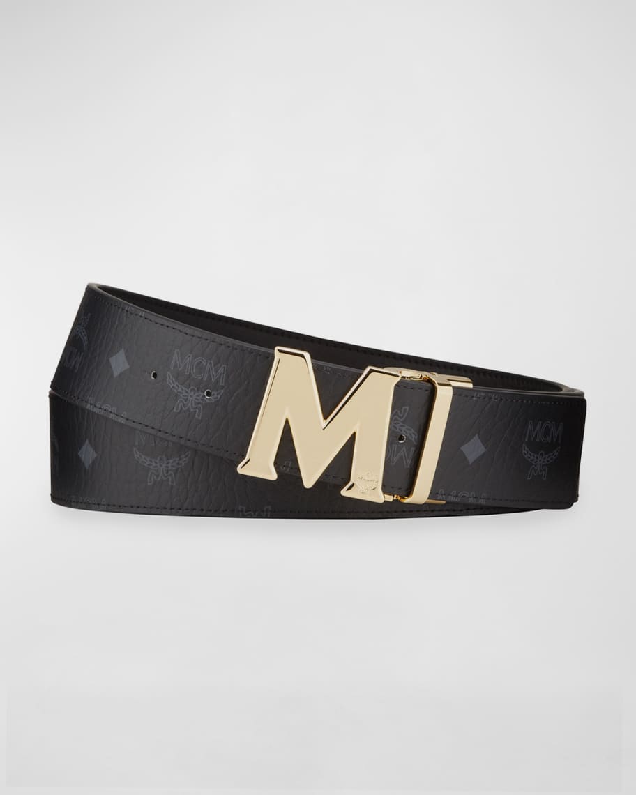 Mcm Men's Claus Reversible Belt In Navy/candy Red | ModeSens