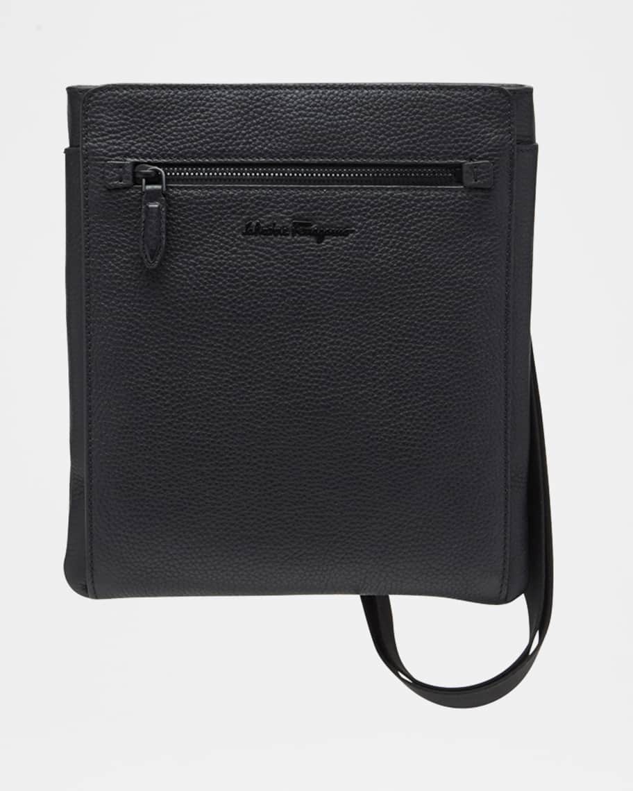 flat leather crossbody bag
