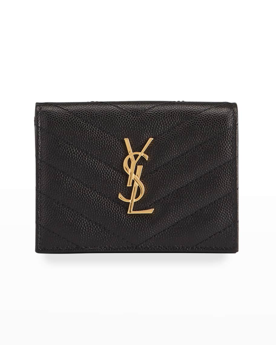 Saint Laurent YSL Monogram Flap Leather Card Case