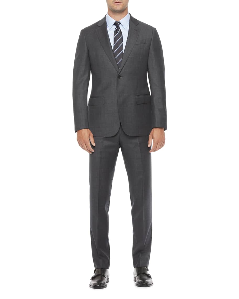 Emporio Armani Men's Plaid Wool TwoPiece Suit Neiman Marcus