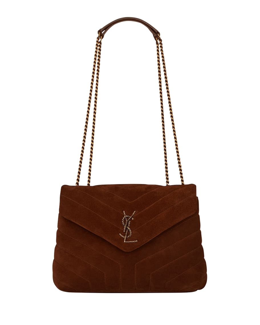 Loulou small bag with rope monogram in clearance suede