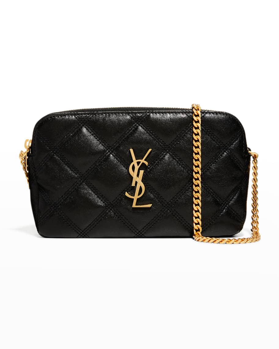 Saint Laurent Becky YSL Quilted Double Zip Pouch Bag | Neiman Marcus