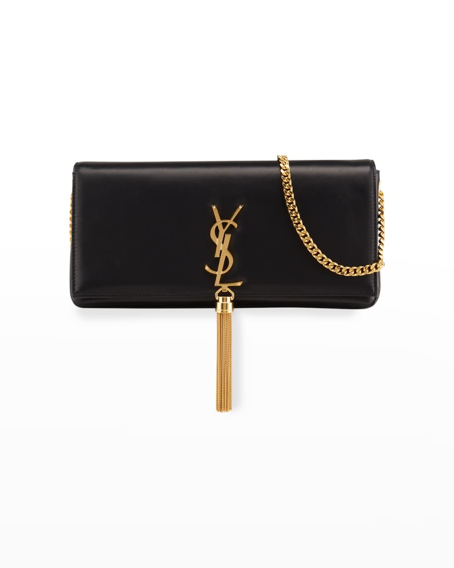Saint Laurent Kate Supple 99 YSL Monogram Shoulder Bag w/ Tassel ...