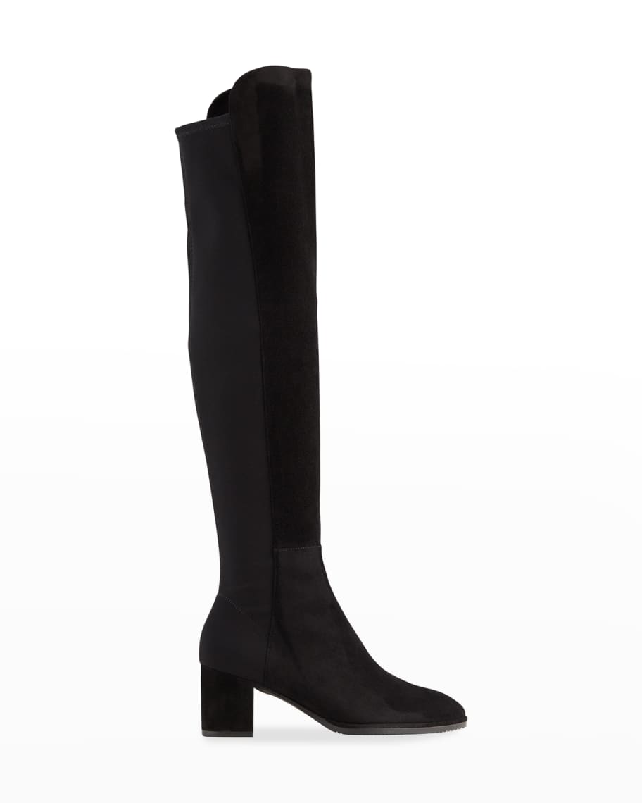 Stuart Weitzman Harper Stretch Suede Tall Boots | Neiman Marcus