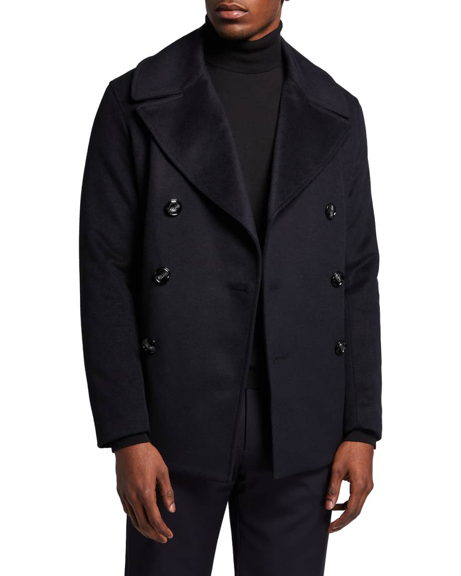 Emporio Armani Men s Cashmere Wool Peacoat Neiman Marcus