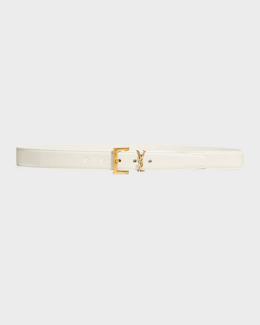 Saint Laurent Box Laque YSL Leather Belt | Neiman Marcus