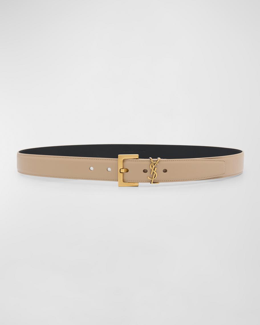 100% Authentic Laque YSL Saint Laurent Monogram Leather Belt Saint Laurent Laque YSL Monogram Leather Belt | Nordstrom main image 3