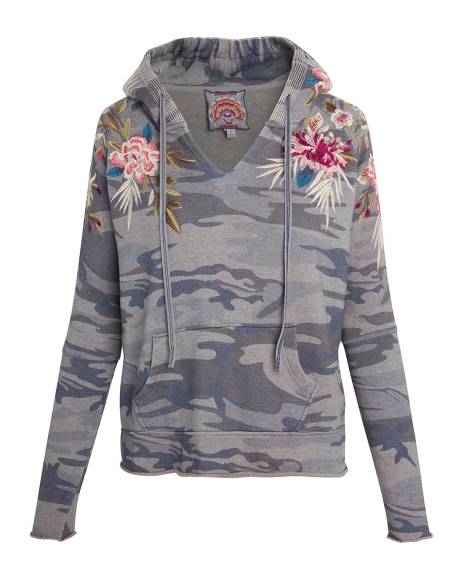 Johnny Was Kasumi Camo Raw Edge Pullover Hoodie Neiman Marcus