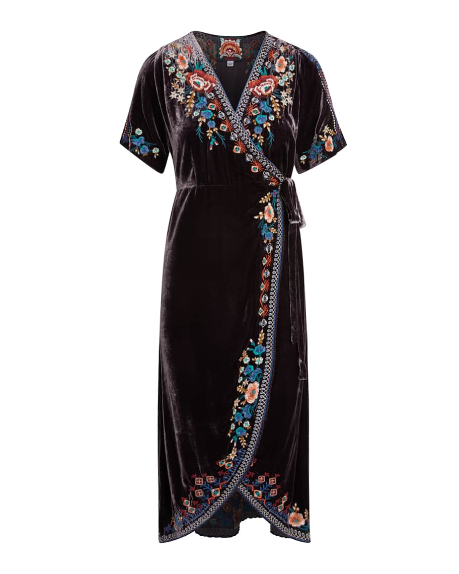 Johnny was velvet wrap dress online