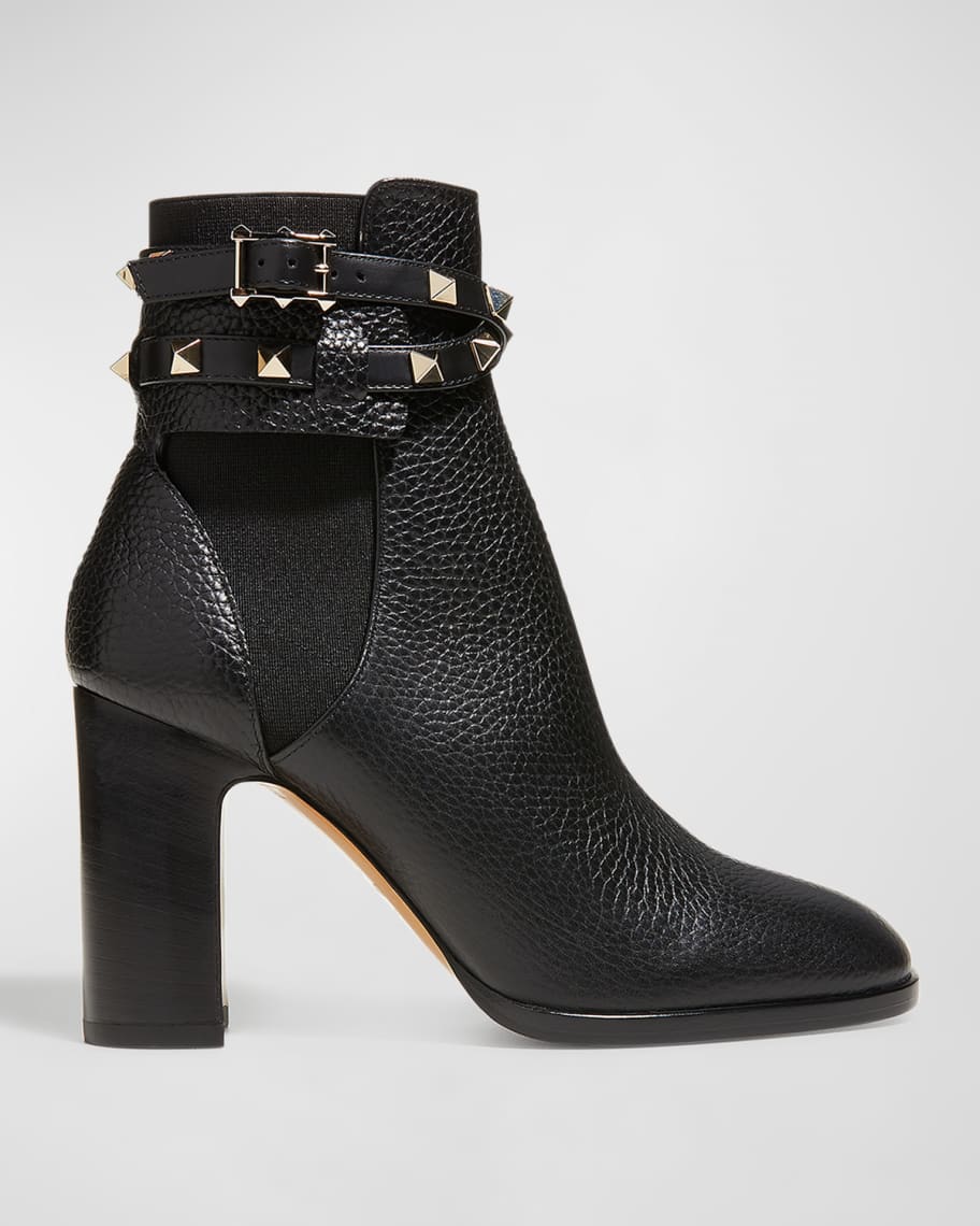 ブーツその他 Valentino Rockstud Calfskin Buckle-Strap Ankle Boots Valentino Garavani Rockstud Calfskin Ankle Boots With Tone