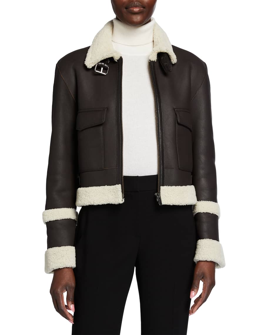 Victoria beckham cheap shearling jacket