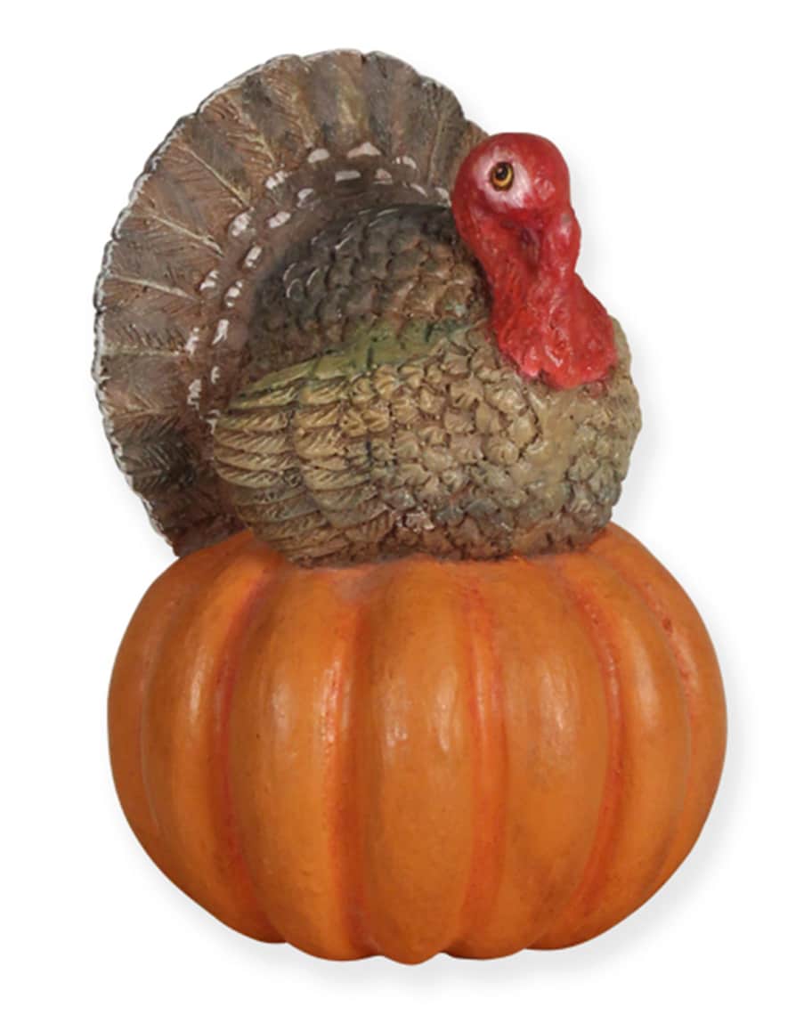 Bethany Lowe Turkey on Pumpkin Fall Decor | Neiman Marcus