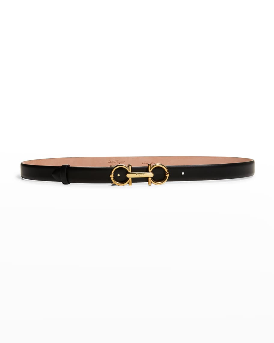 Image 1 of 2: Gancini-Buckle Leather Belt