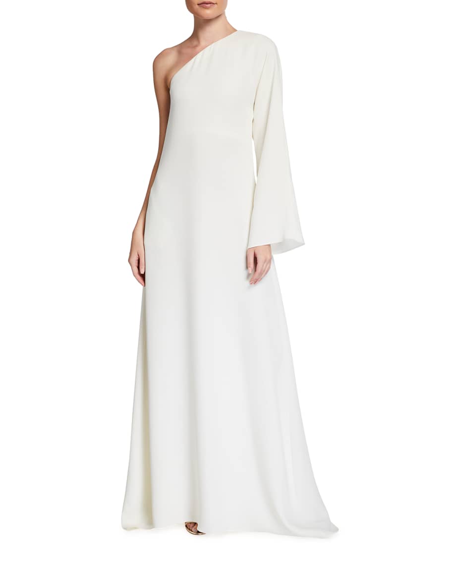 Valentino One-Shoulder Silk Gown | Neiman Marcus