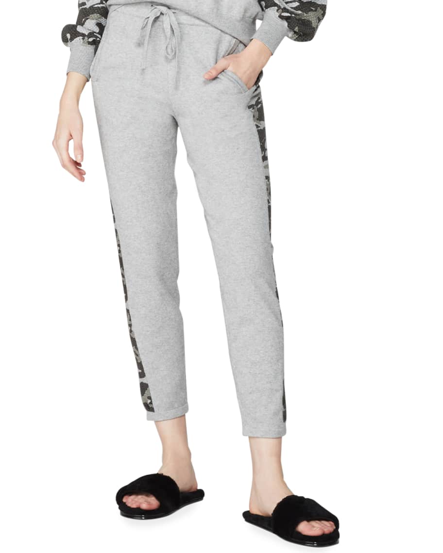 Monrow Vintage Sweatpants with Camo Contrast Stripe Neiman Marcus